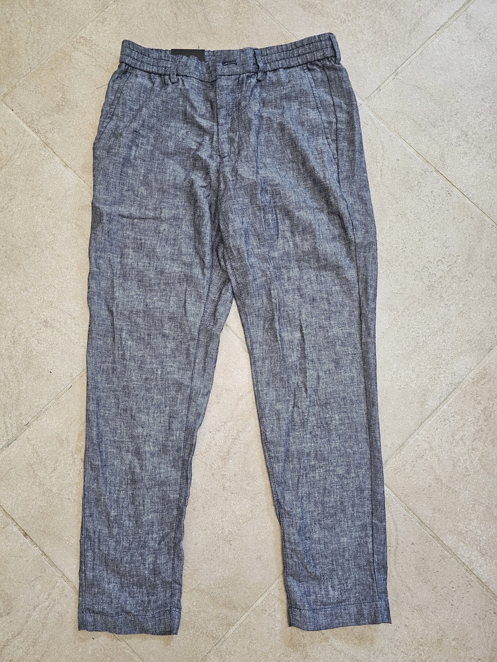 NWT Banana Republic Linen Blend Athletic Fit Pants 30x30 Blue Chambray Tapered